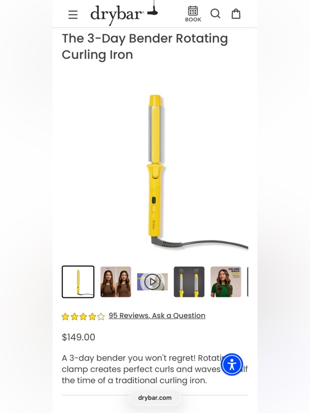 UAE (Dubai) Drybar 3-Day Bender Rotating Curling Iron from Dubai -NWT Never Used